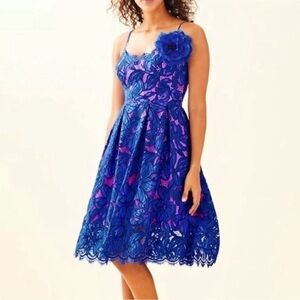 Lilly Pulitzer Camella Orchid Lace A Line Dress 10